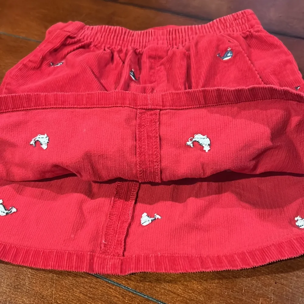 Gymboree Whale Watching (2003 line) Red Embroidered Corduroy Skirt Size 4